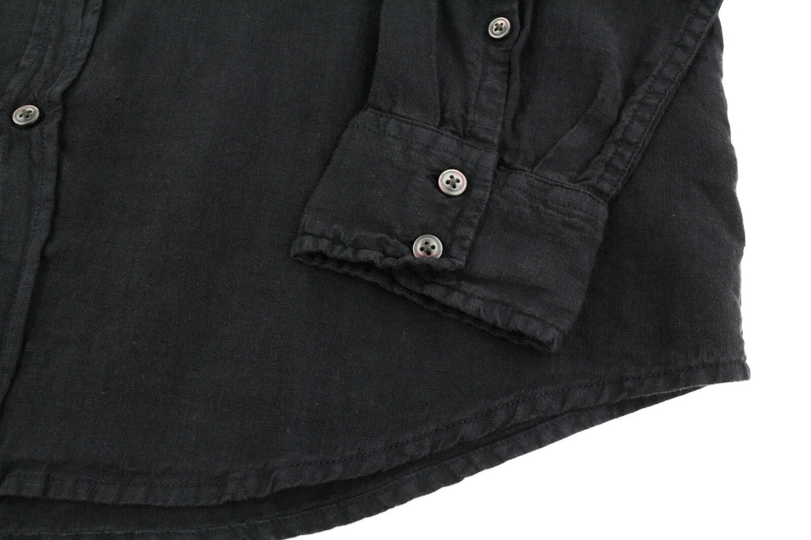 DIESEL S-East-Long-Lin Mens Shirt XL Western Linen RRP€175 Spread Neck Black