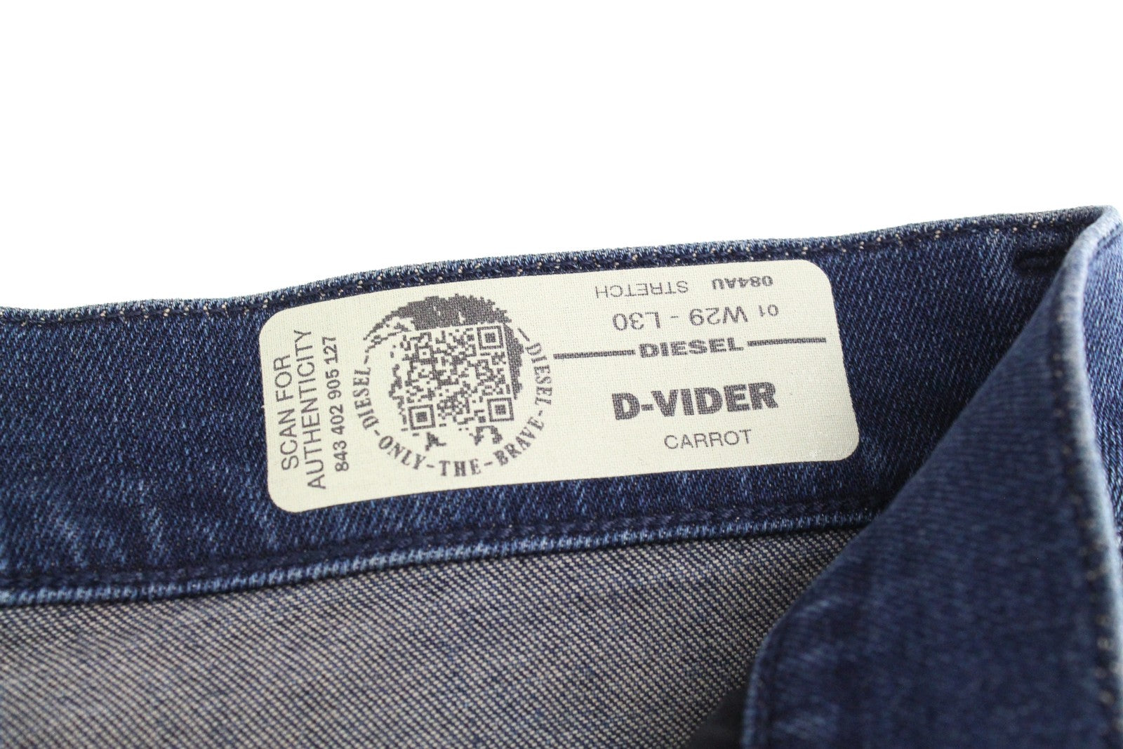 DIESEL D-Vider 084AU Men's Jeans W29/L30 Carrot Fit Stretch Denim Blue