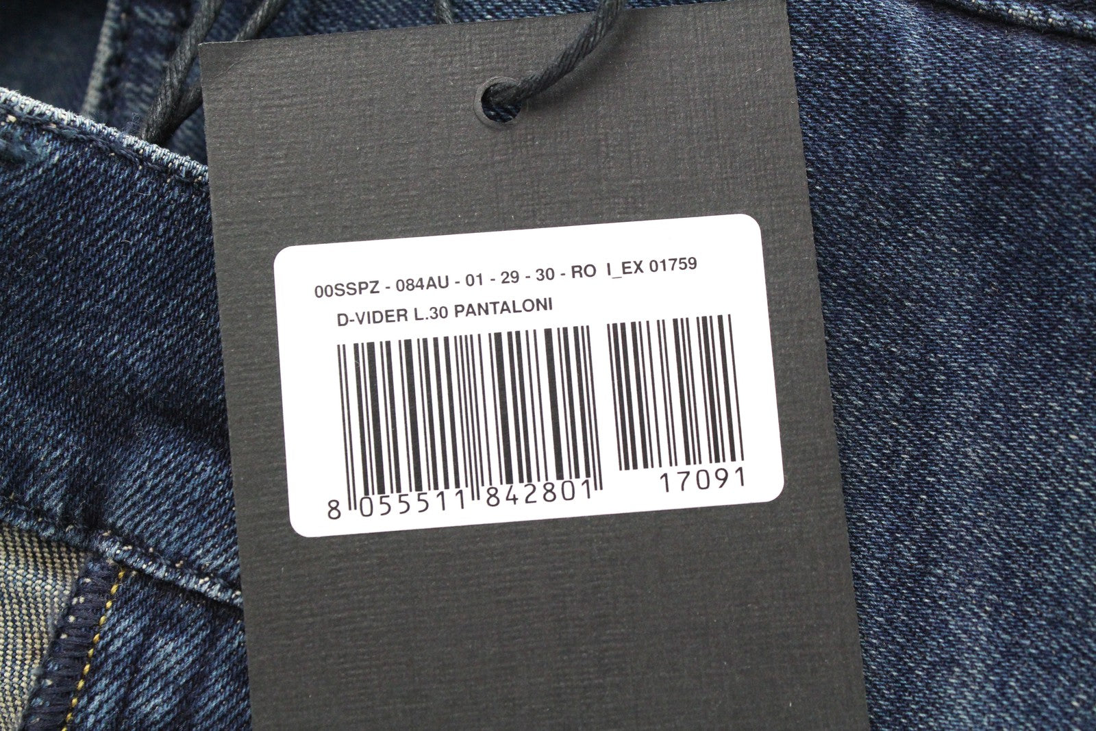 DIESEL D-Vider 084AU Men's Jeans W29/L30 Carrot Fit Stretch Denim Blue