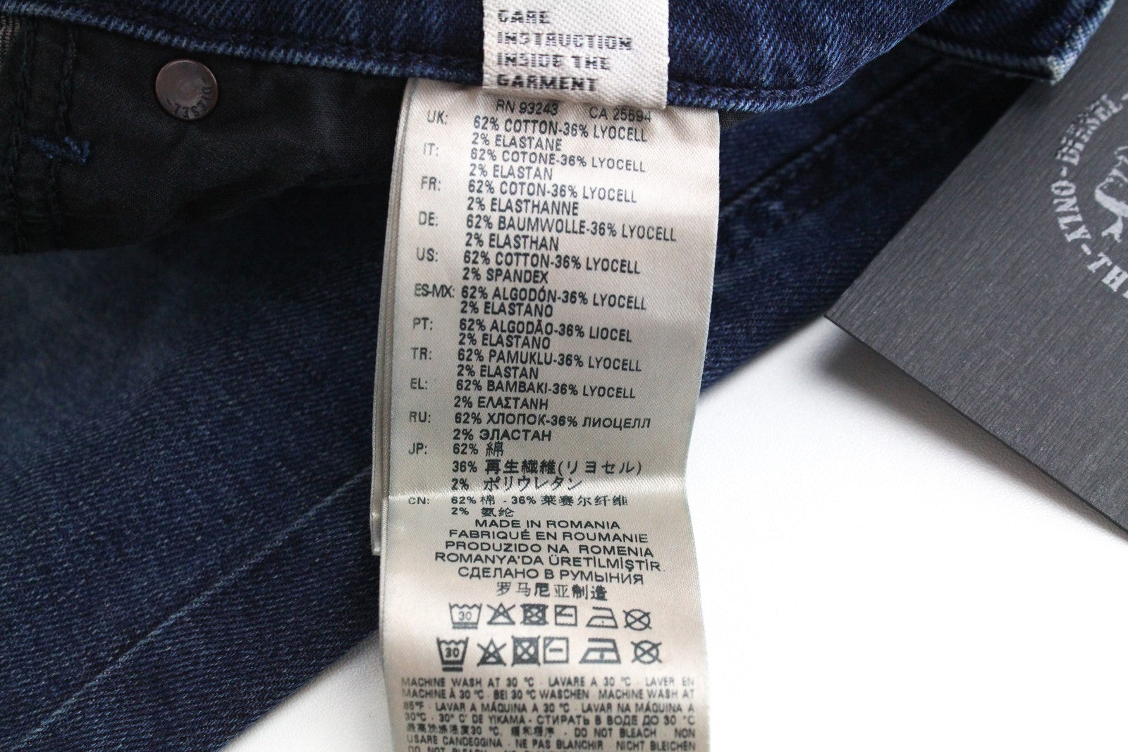 DIESEL D-Vider 084AU Men's Jeans W29/L30 Carrot Fit Stretch Denim Blue