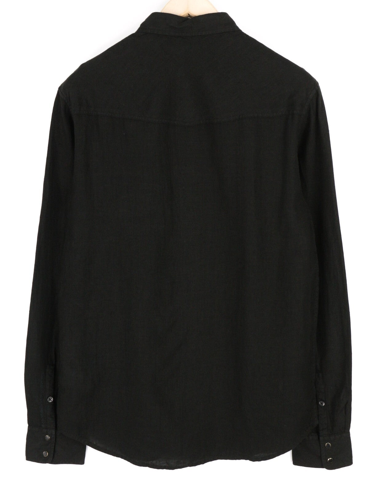 DIESEL S-East-Long-Lin Mens Shirt L Western Linen RRP€175 Spread Neck Black