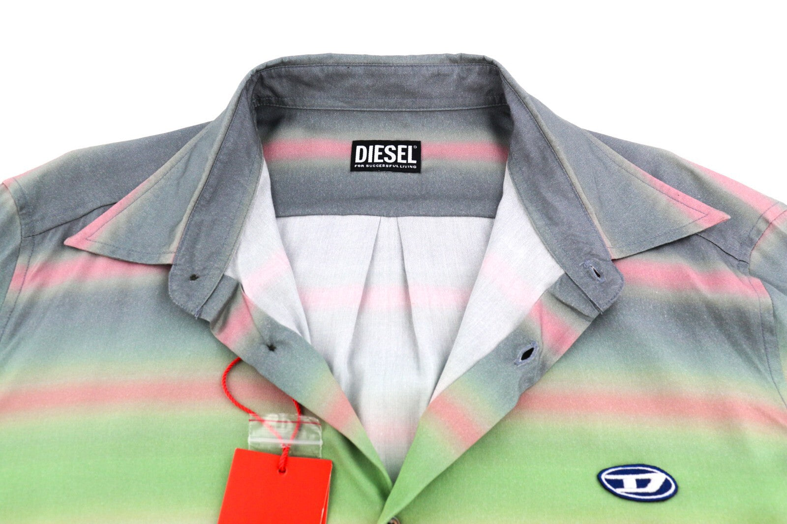 DIESEL S-Tucker-Stripe Mens Shirt XL  Patterned RRP€150 Spread Neck