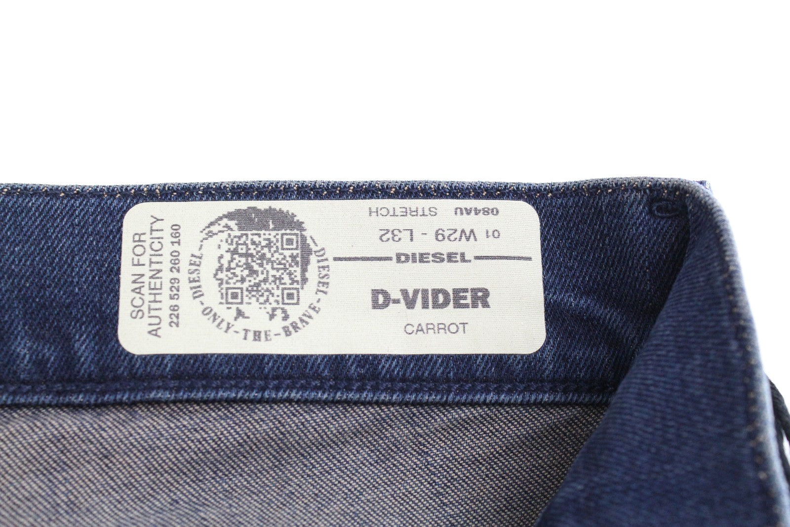 DIESEL D-Vider 084AU Men's Jeans W29/L32 Carrot Fit Stretch Blue Washed
