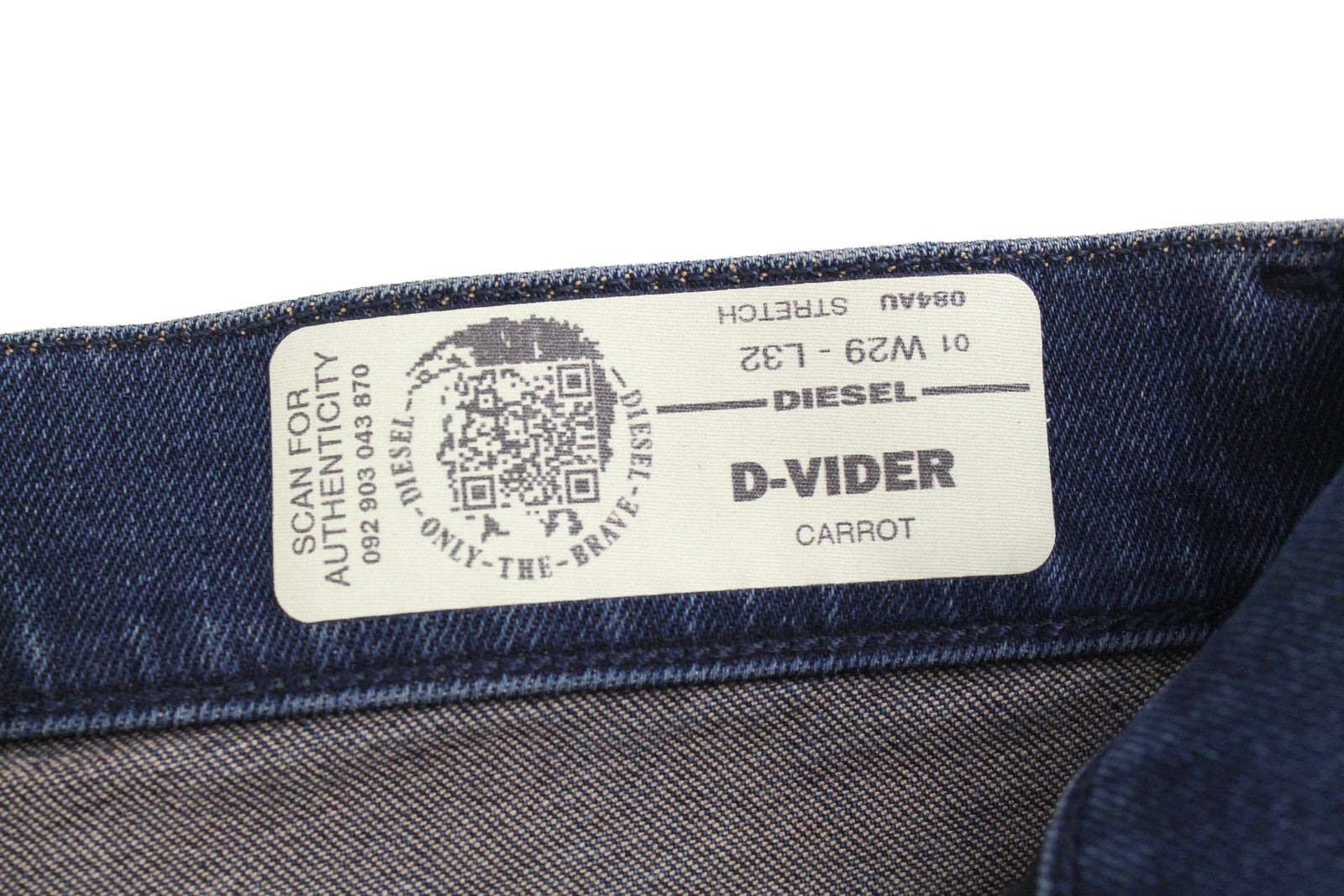 DIESEL D-Vider 084AU Men's Jeans W29/L32 Carrot Fit Stretch Blue Washed Denim