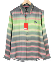 DIESEL S-Tucker-Stripe Mens Shirt L RRP€150 Patterned Button Up Spread Collar