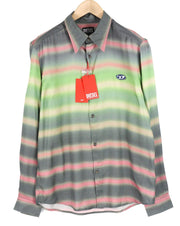 DIESEL S-Tucker-Stripe Mens Shirt 2XL Patterned Buttoned Spread Neck RRP€150