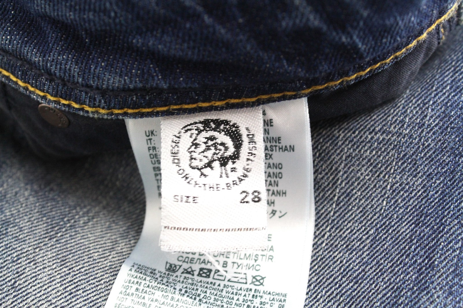 DIESEL Larkee-Beex 089AR Men's Jeans W28/L32 Taper Fit Blue Washed Stretch