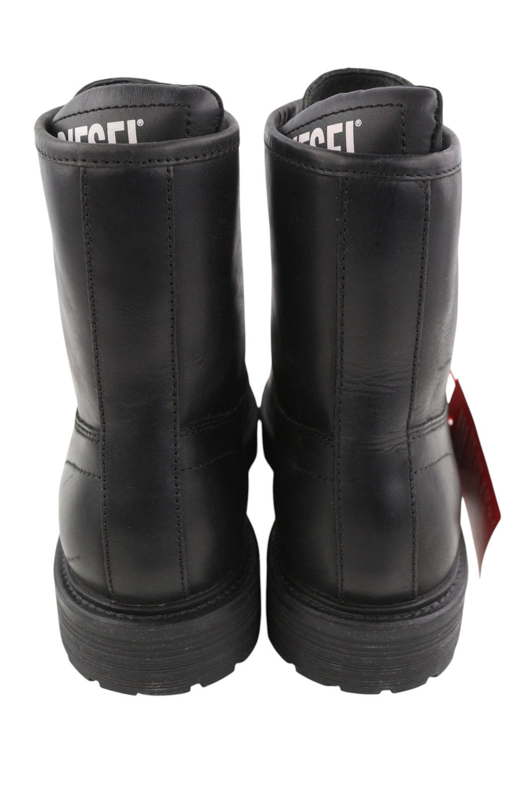 DIESEL D-Alabhama CB Men Boots EU43 Black Leather Mid Top Laced Almond RRP€295