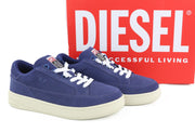 DIESEL S-Sinna Low Mens Sneakers EU42 Blue Cow Leather RRP€160 Lace Up Trainers