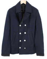 REPLAY Men's Jacket XL Navy Wool Blend Double Collar Lined RRP€329