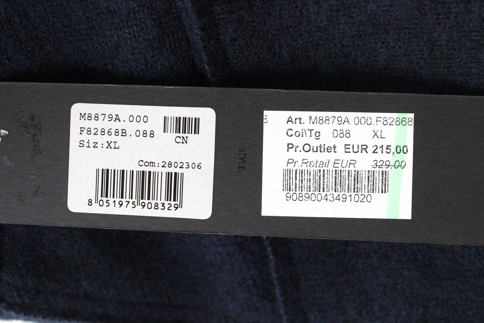 REPLAY Men's Jacket XL Navy Wool Blend Double Collar Lined RRP€329