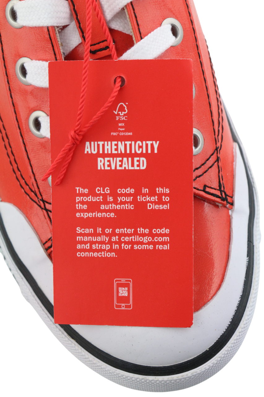 DIESEL S-Athos Low Mens Sneakers EU43 Red Coated Low Top RRP€160 Trainers