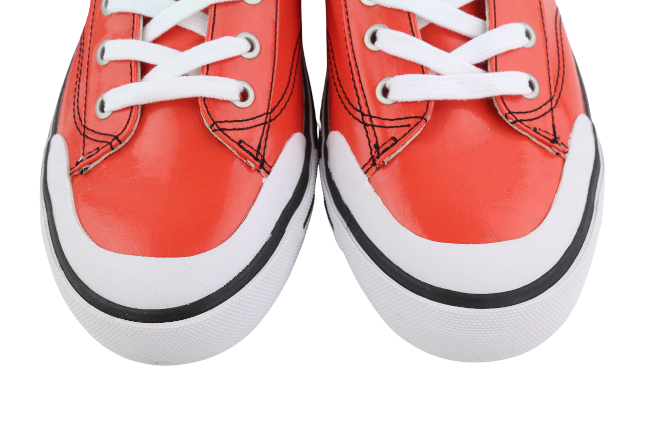 DIESEL S-Athos Low Mens Sneakers EU44.5 Red Coated Lace Up Trainers RRP€160