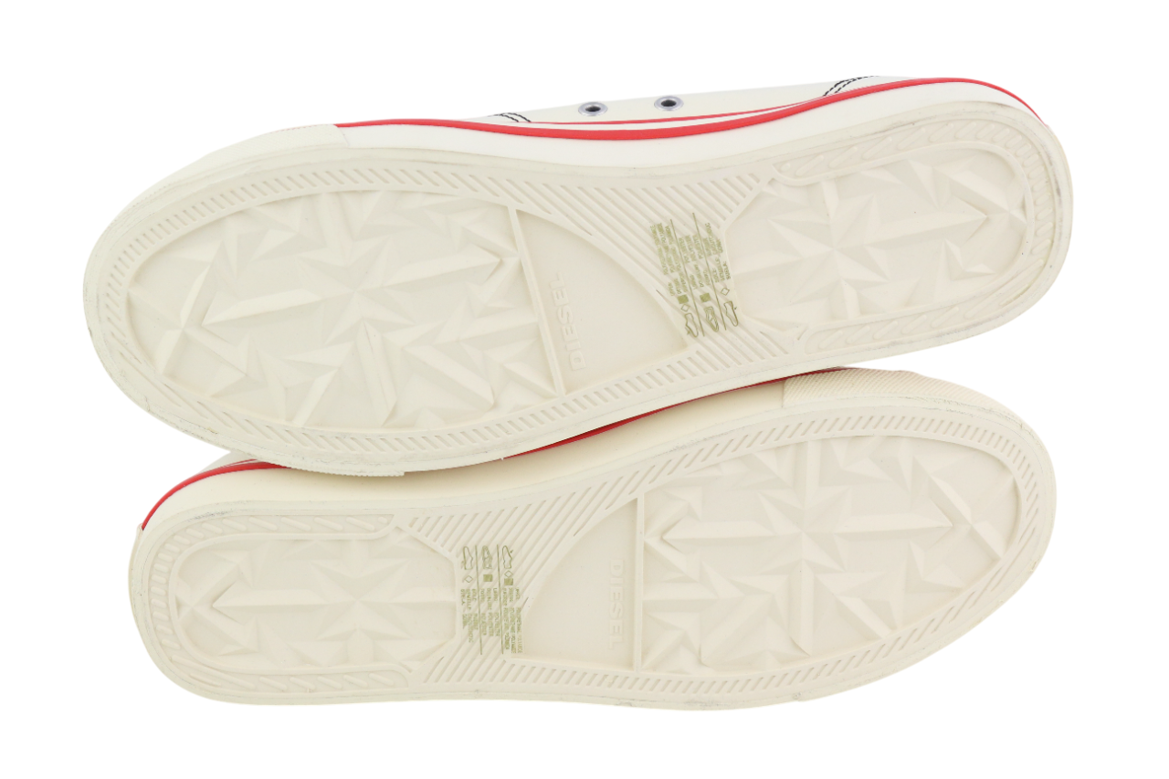 DIESEL S-Athos Low Mens Sneakers EU44 White Coated Lace Up RRP€160 Trainers