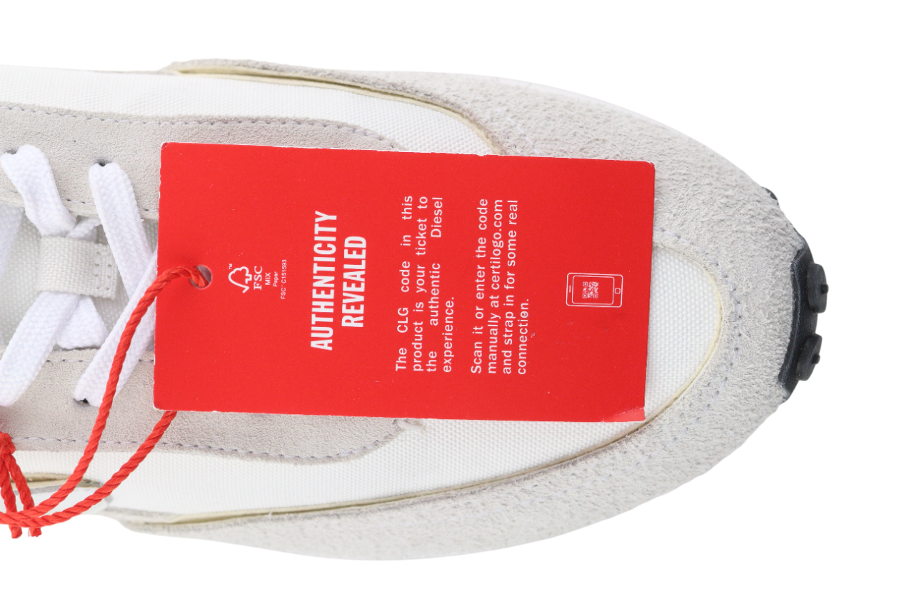 DIESEL S-Racer-Lc Mens Sneakers EU42 White Leather RRP€195 Lace Trainers