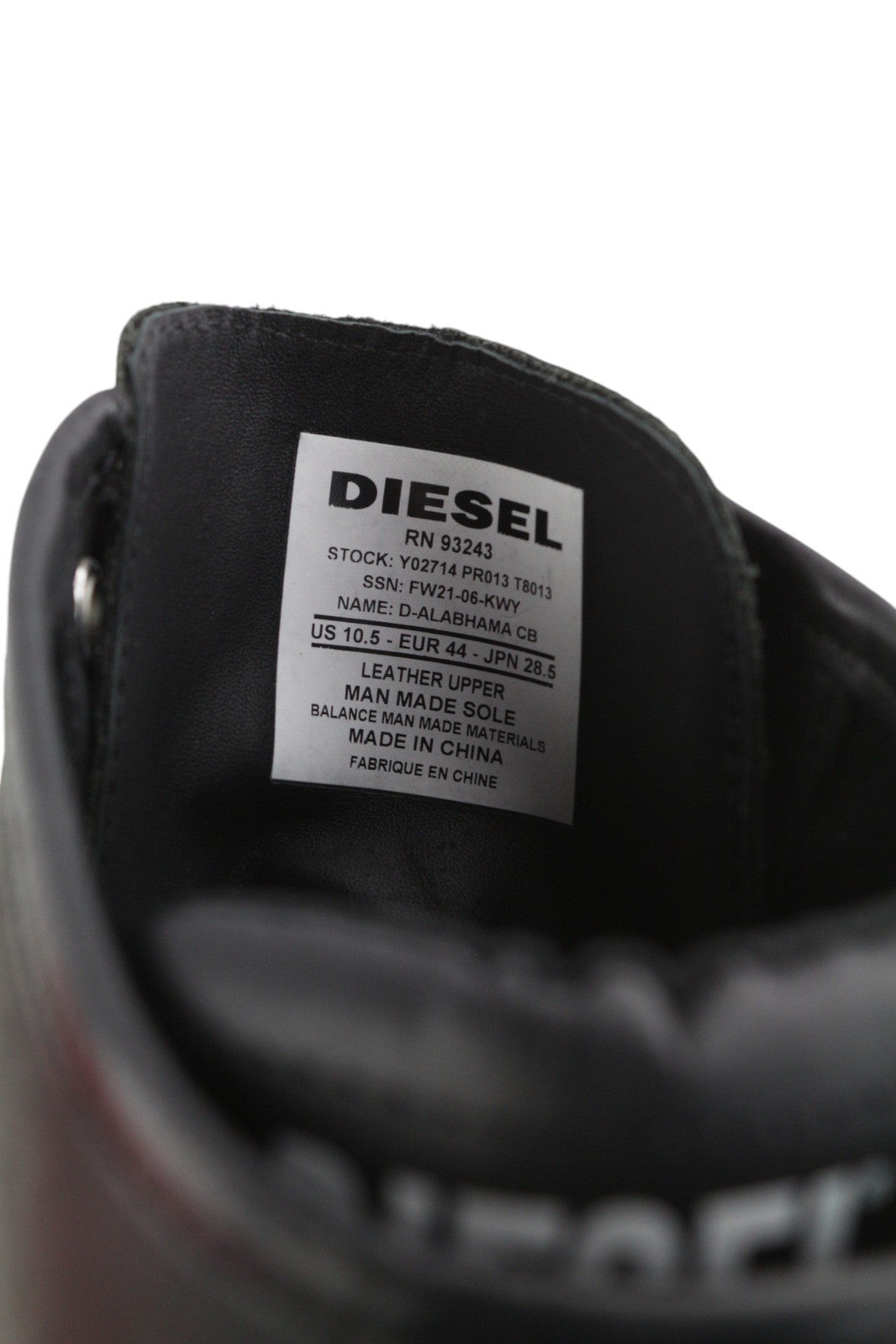 DIESEL D-Alabhama CB Men Boots EU44 Black Leather RRP295 Laced Almond Toe Dark