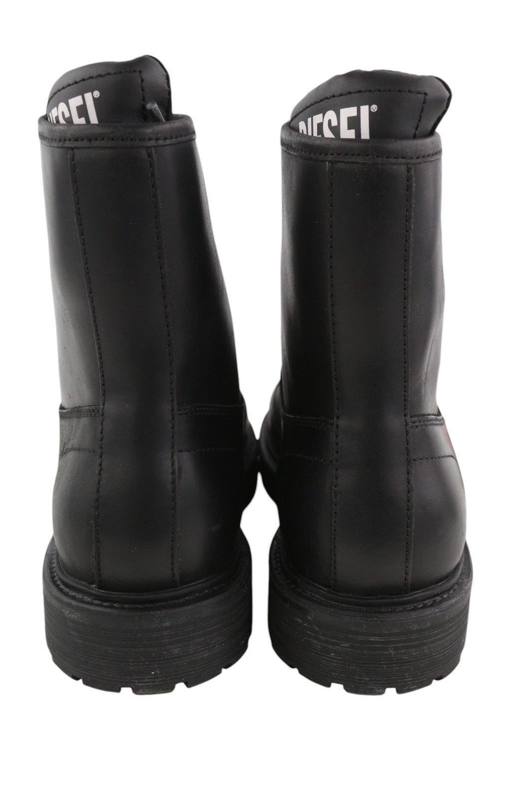 DIESEL D-Alabhama CB Men Boots EU44 Black Leather RRP295 Laced Almond Toe Dark