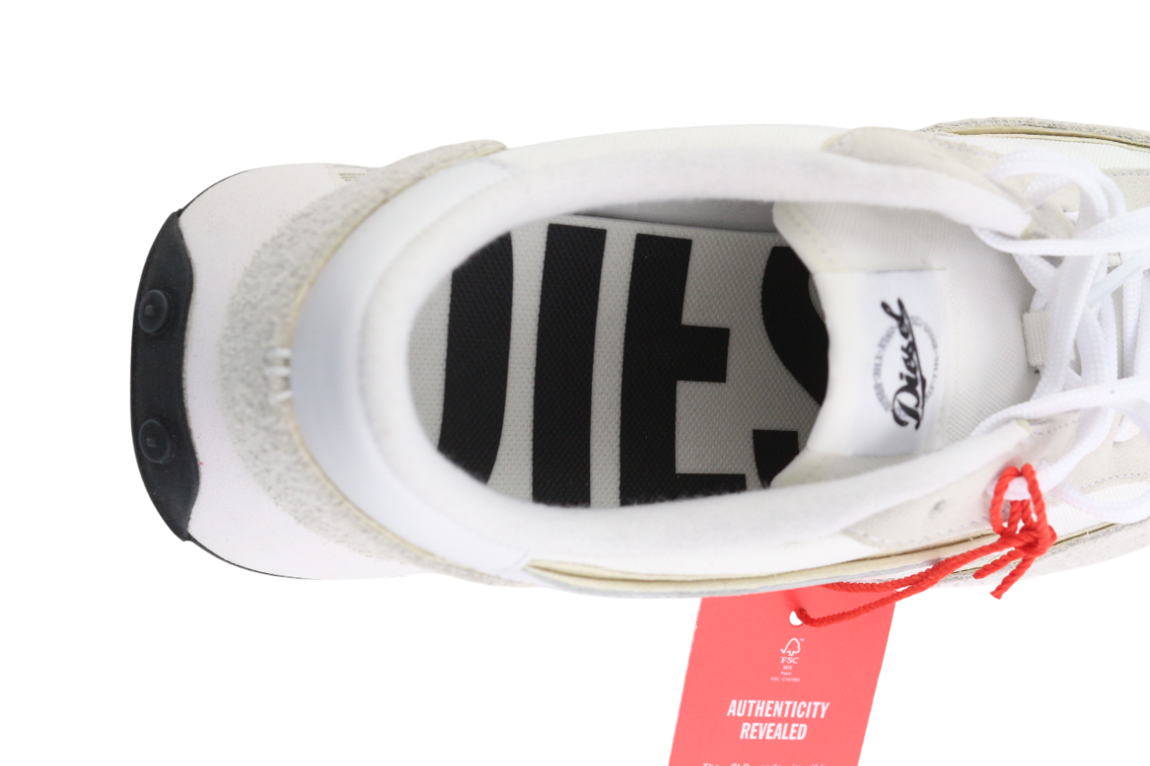 DIESEL S-Racer-Lc Mens Sneakers EU44 White Leather Lace Trainers RRP€195