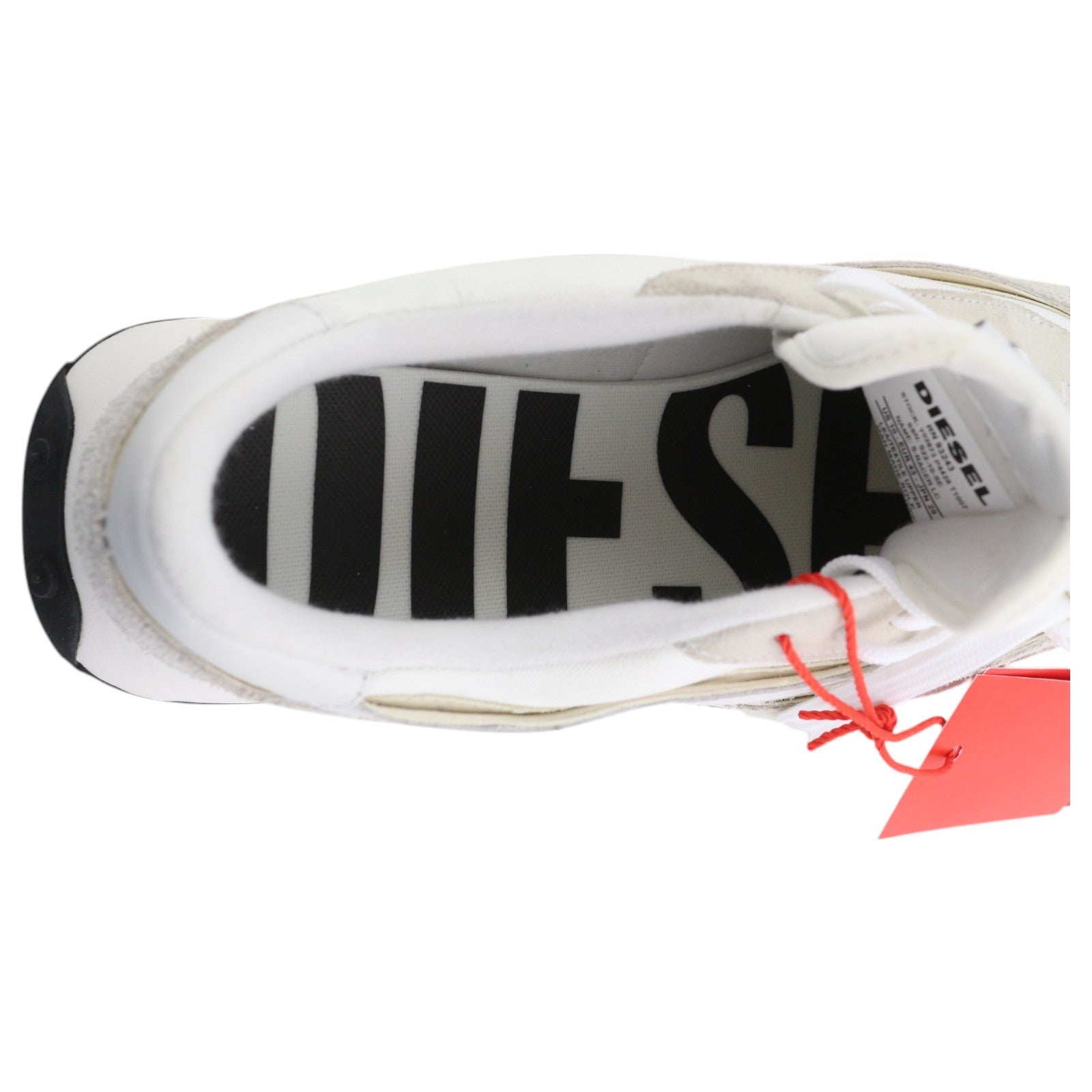 DIESEL S-Racer-Lc Mens Sneakers EU43 White Leather RRP€195 Lace Trainers