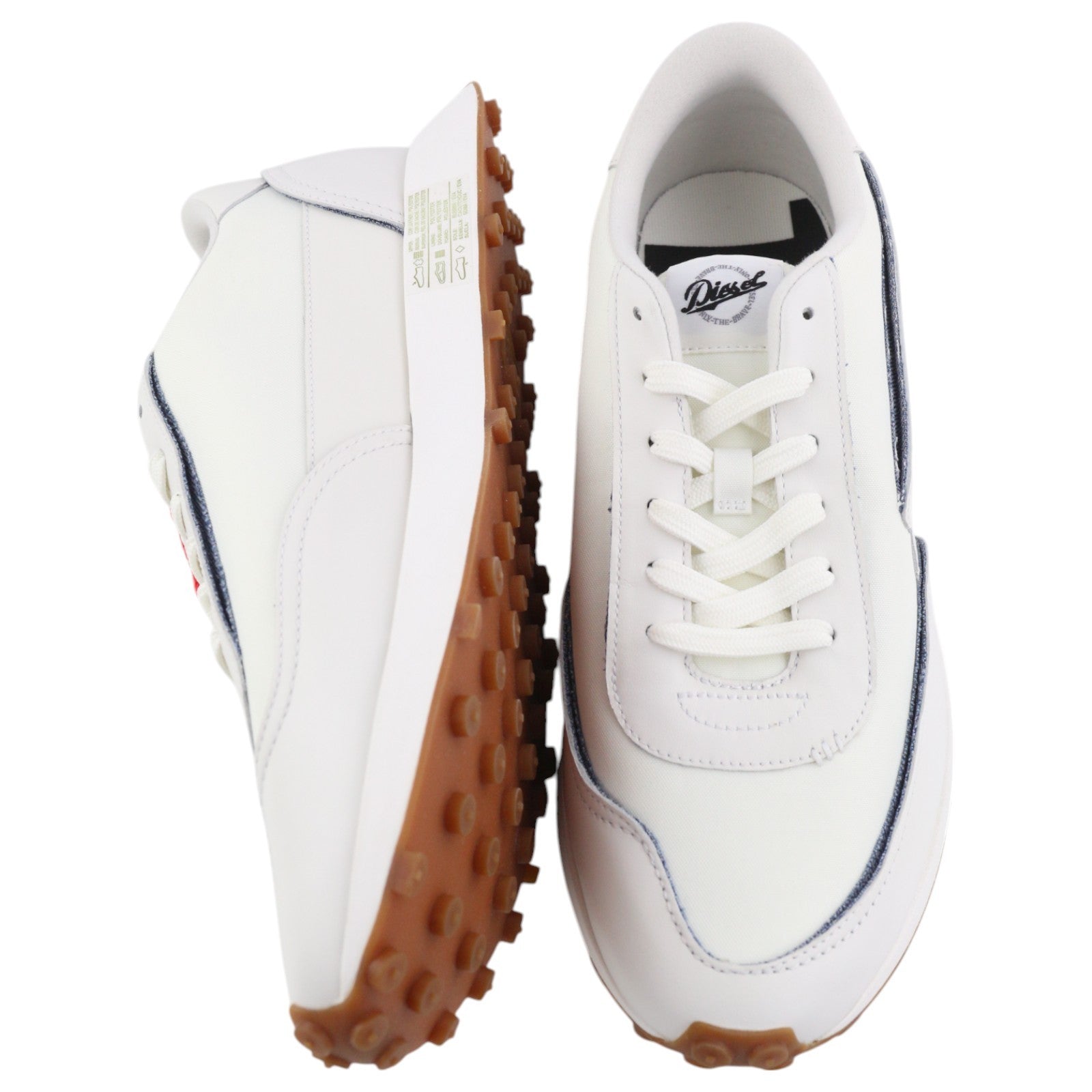 DIESEL S-Racer LC Men Sneakers EU44 White Suede Leather RRP€195 Trainers