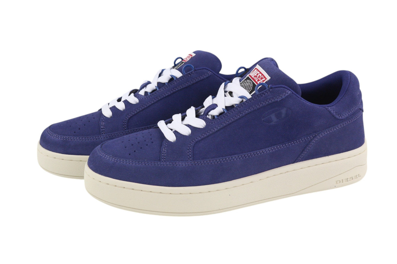 DIESEL S-Sinna Low Men Sneakers EU41 Mid Blue Cow Leather Low RRP€160 Trainers