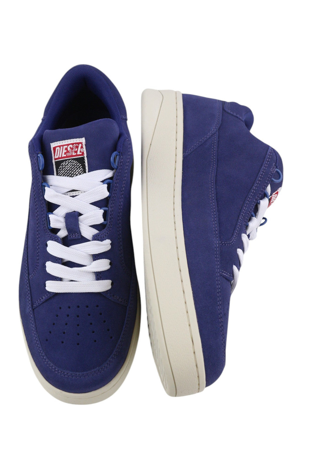 DIESEL S-Sinna Low Men Sneakers EU41 Mid Blue Cow Leather Low RRP€160 Trainers