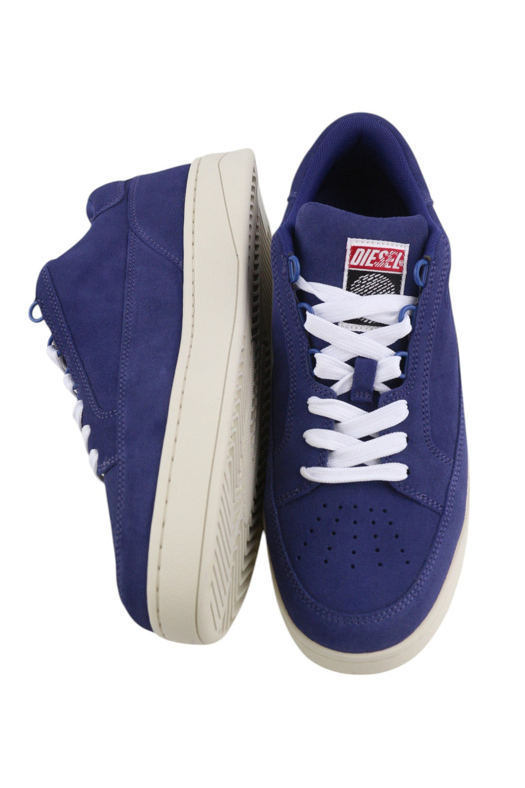 DIESEL S-Sinna Low Men Sneakers EU41 Mid Blue Cow Leather Low RRP€160 Trainers