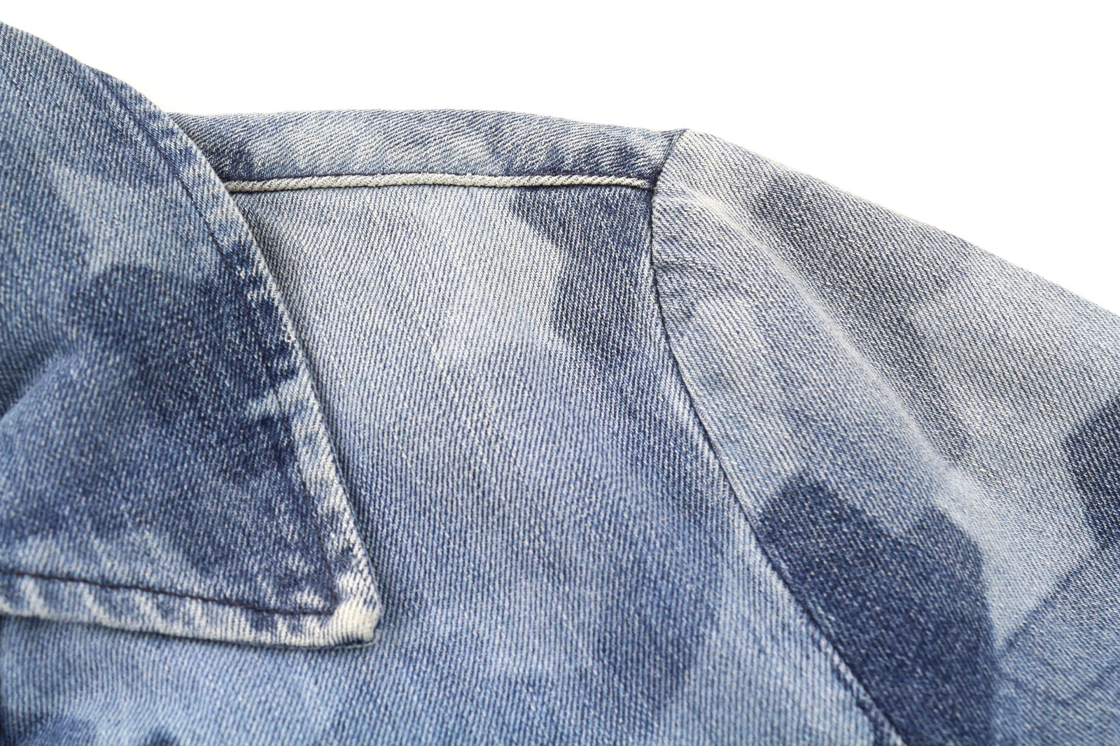 NUDIE JEANS Gudrun Camo Denim Women Jacket S Blue Patterned Cotton Washed Bomber