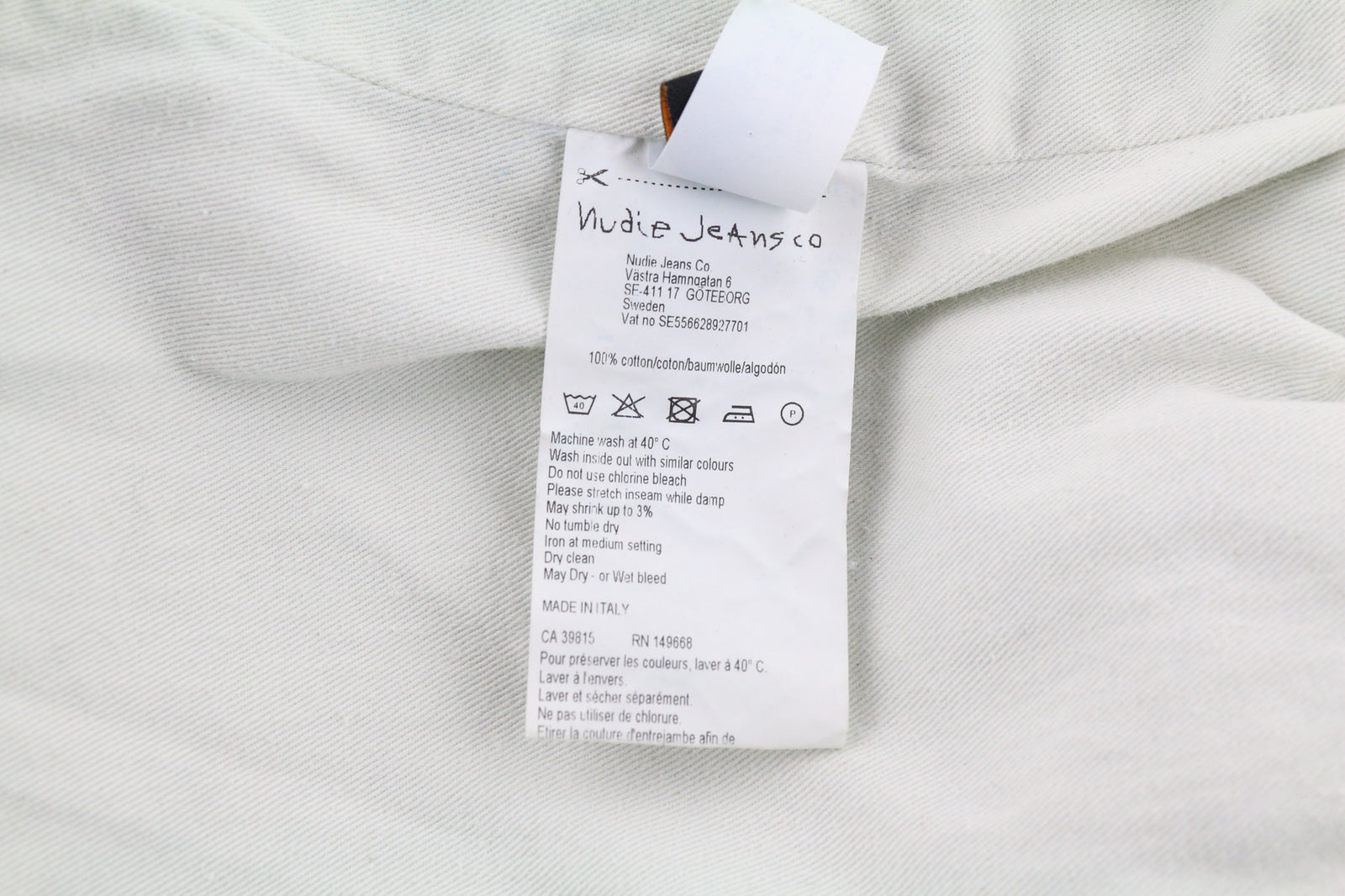 NUDIE JEANS Gudrun Camo Denim Women Jacket S Blue Patterned Cotton Washed Bomber