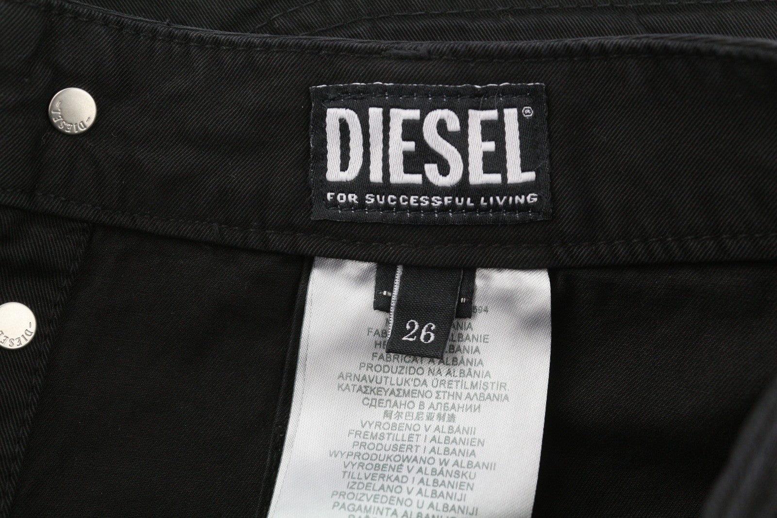 DIESEL O-Beige Women Skirt W26 Black Cotton RRP150 5-Design Pockets Logo Mini
