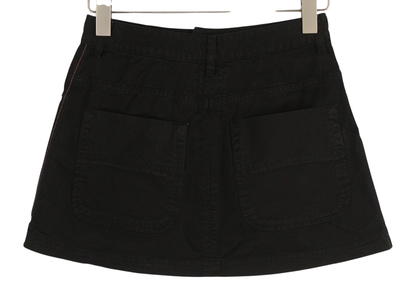 DIESEL O-Beige Women Skirt W26 Black Cotton RRP150 5-Design Pockets Logo Mini