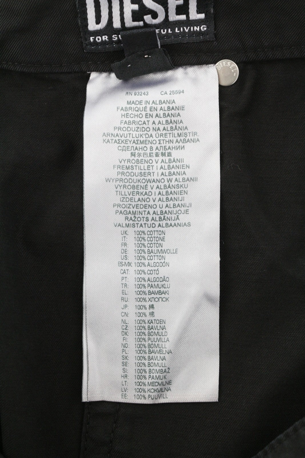 DIESEL O-Beige Women Skirt W26 Black Cotton RRP150 5-Design Pockets Logo Mini