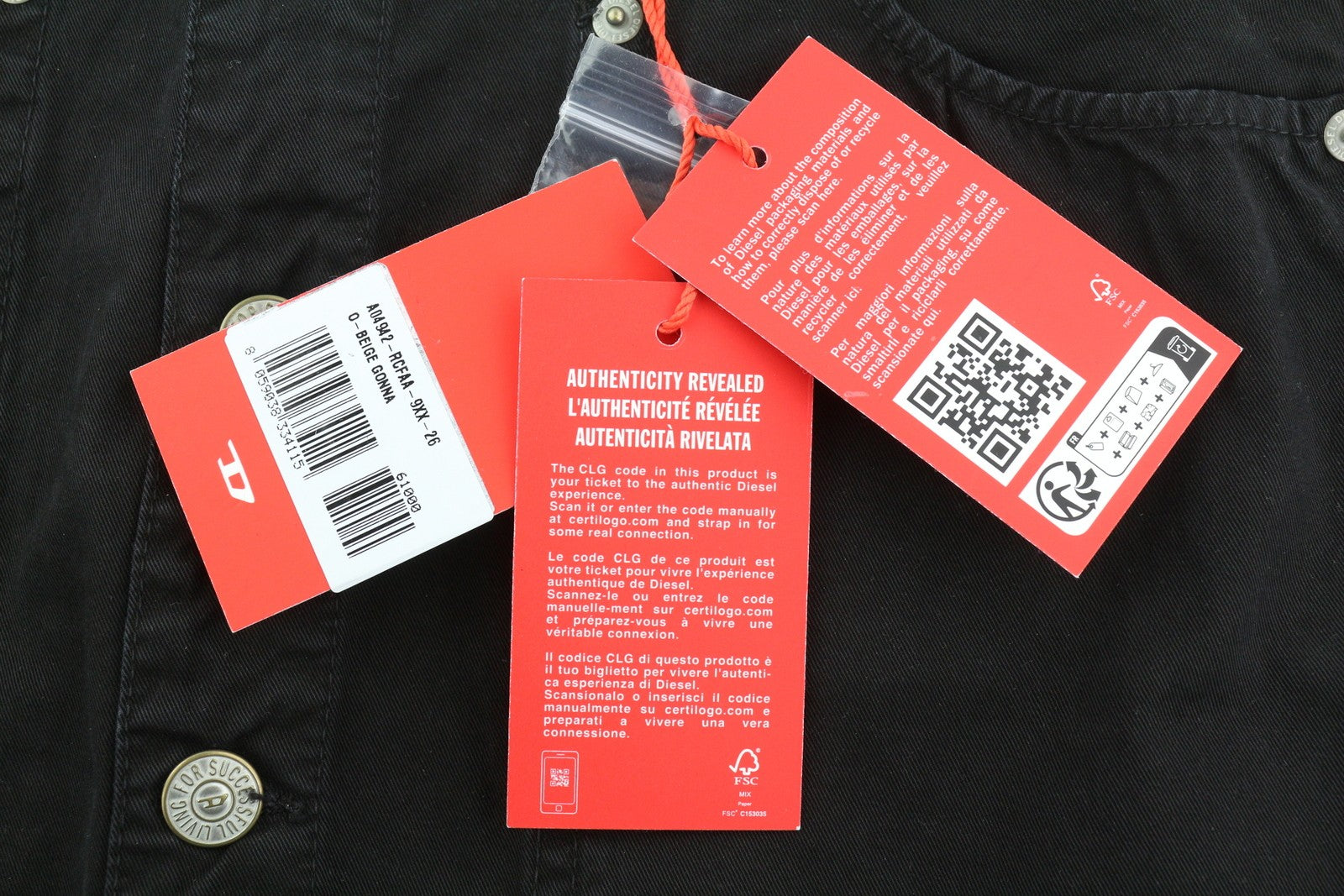 DIESEL O-Beige Women Skirt W26 Black Cotton RRP150 5-Design Pockets Logo Mini