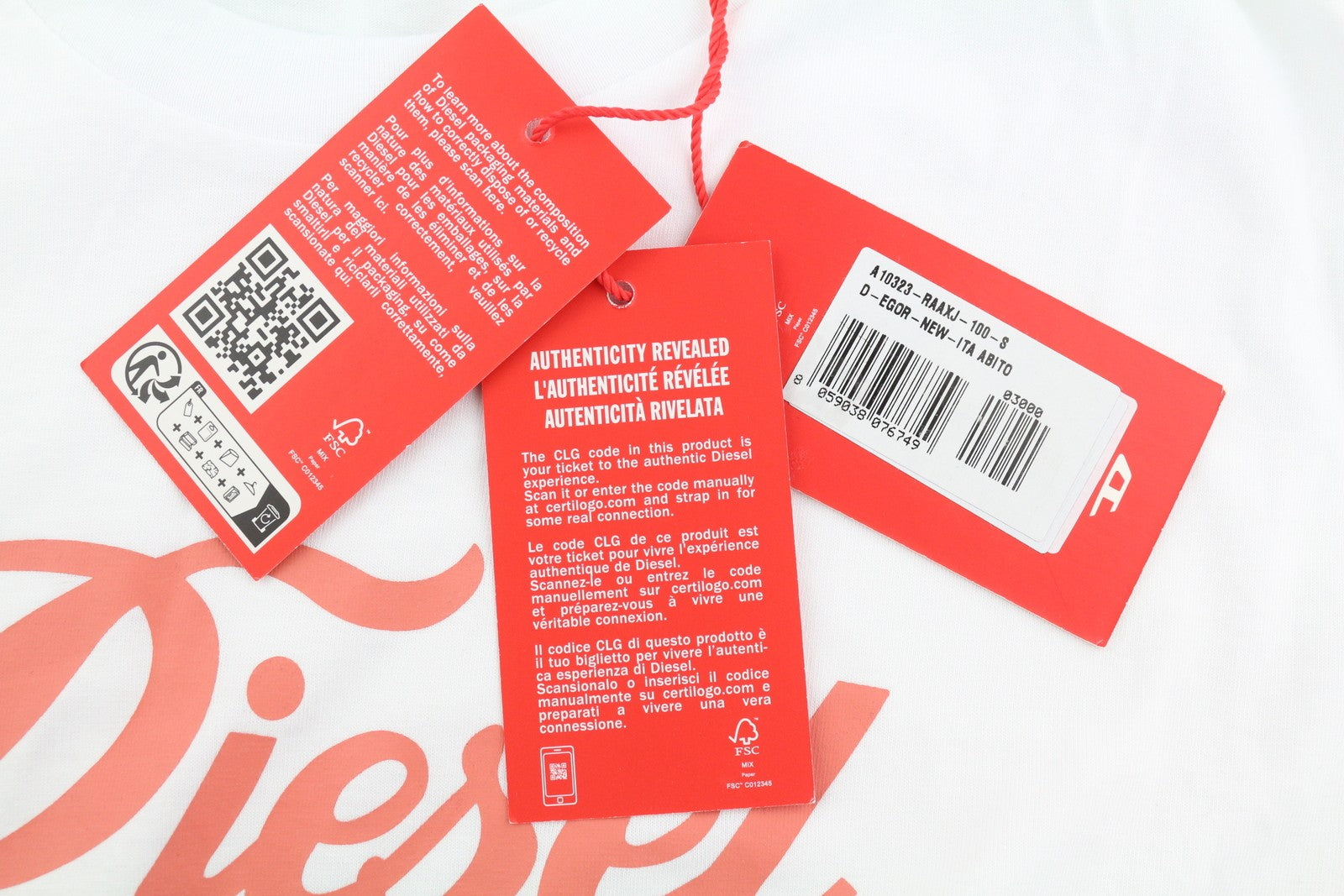 DIESEL D-Egor-New-Ita Women Dress S White Short Sleeve Tricot Casual Logo