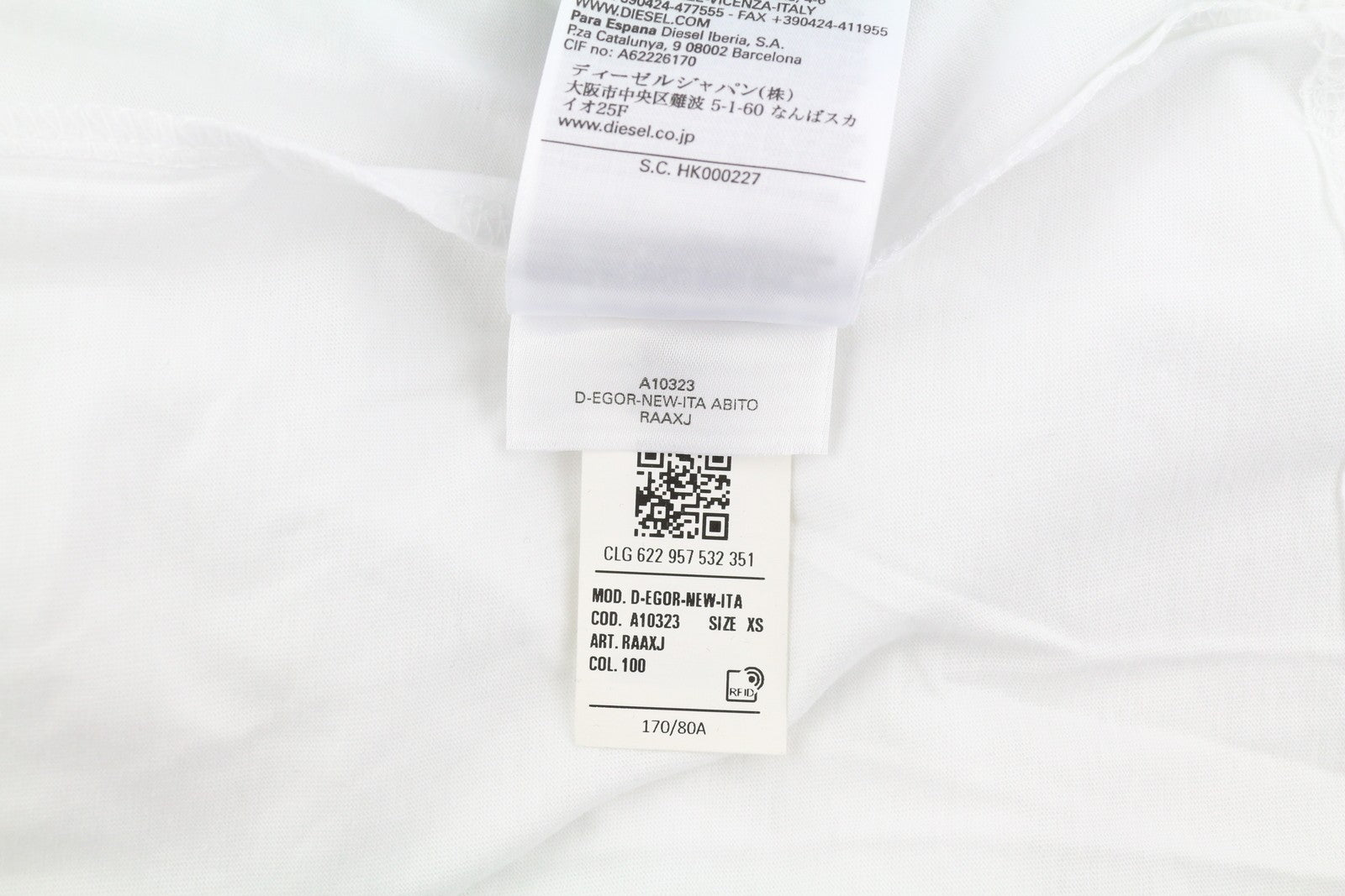 DIESEL D-Egor-New-Ita Women Dress XS White Short Sleeve Tricot Casual Logo