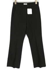 SANDRO Women Trousers 36 Black Cotton Blend Pleated Front Classic Formal