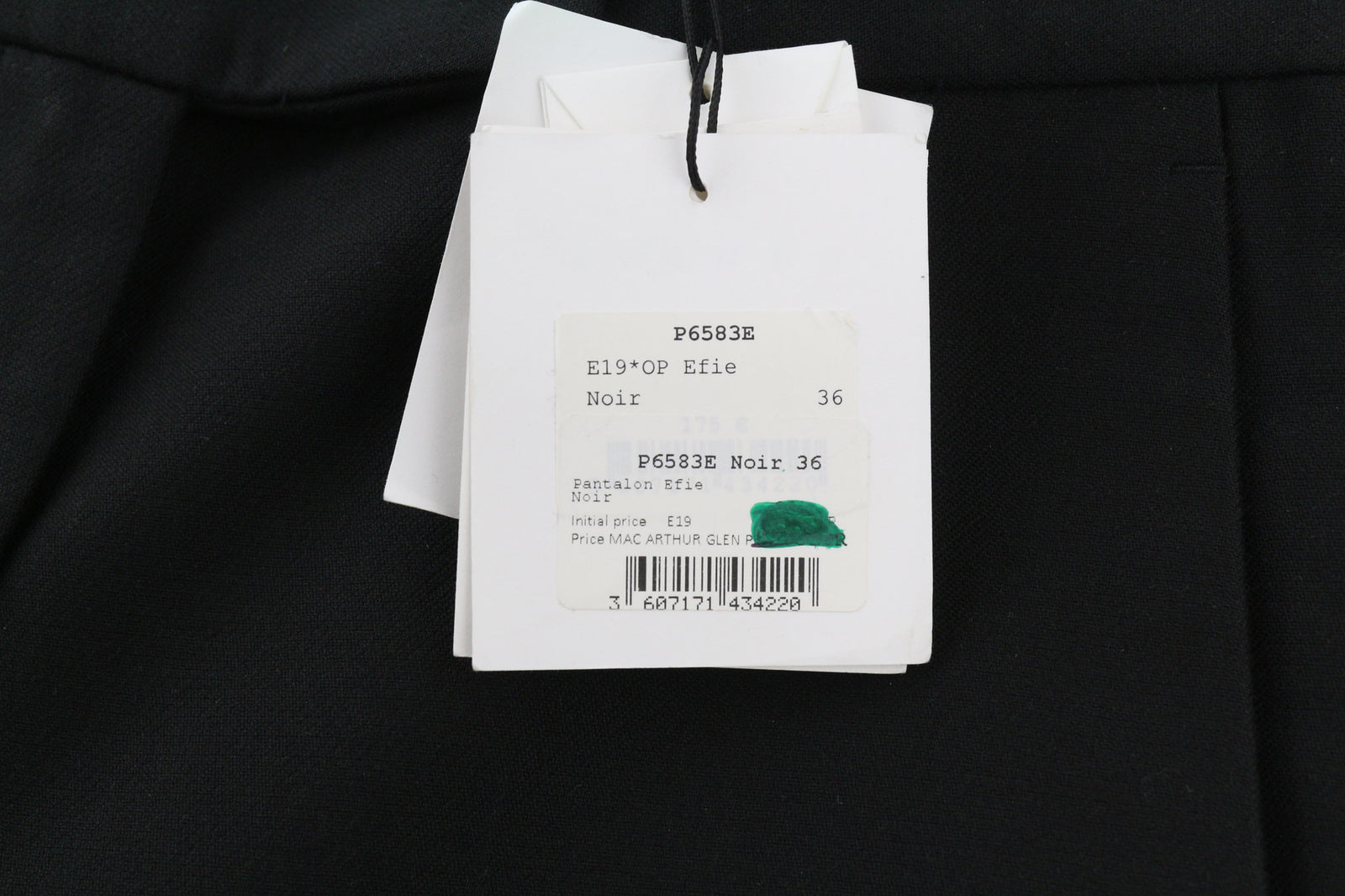 SANDRO Women Trousers 36 Black Cotton Blend Pleated Front Classic Formal