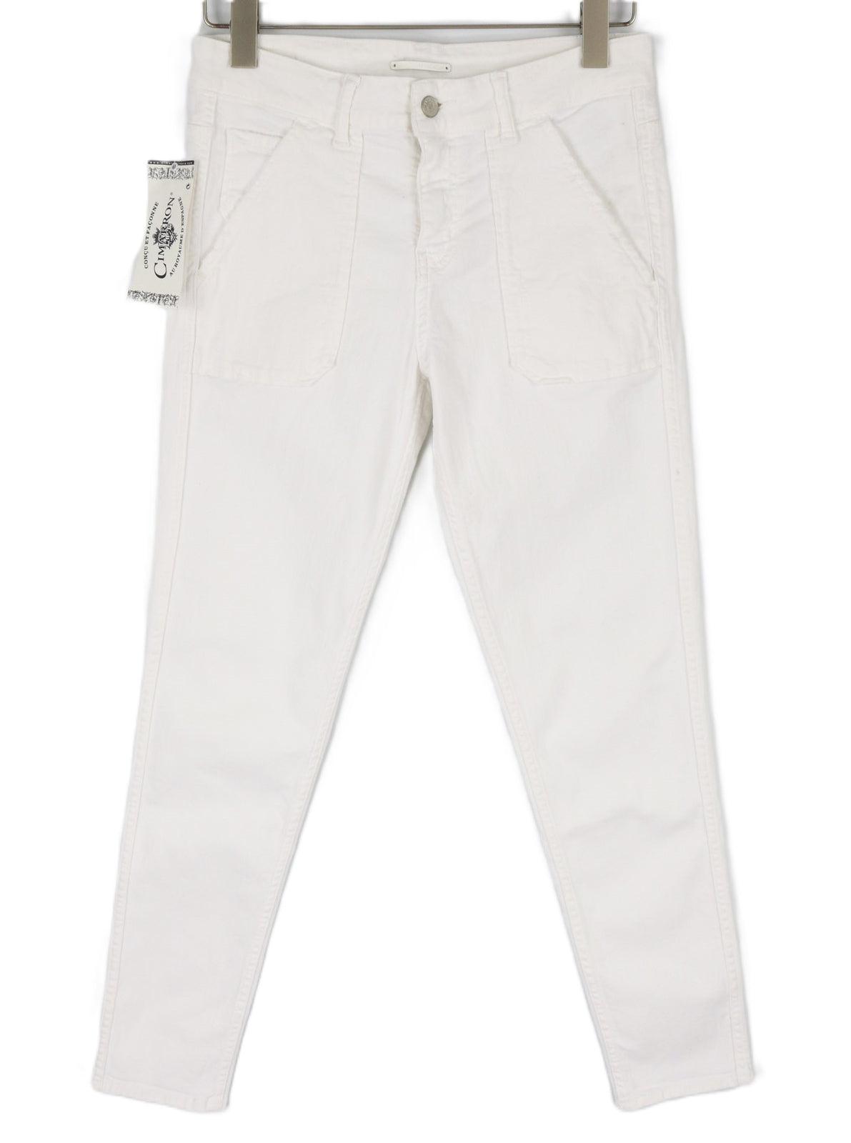 CIMARRON Claudie Women Trousers W25 White Slim Fit Cotton Stretch Casual