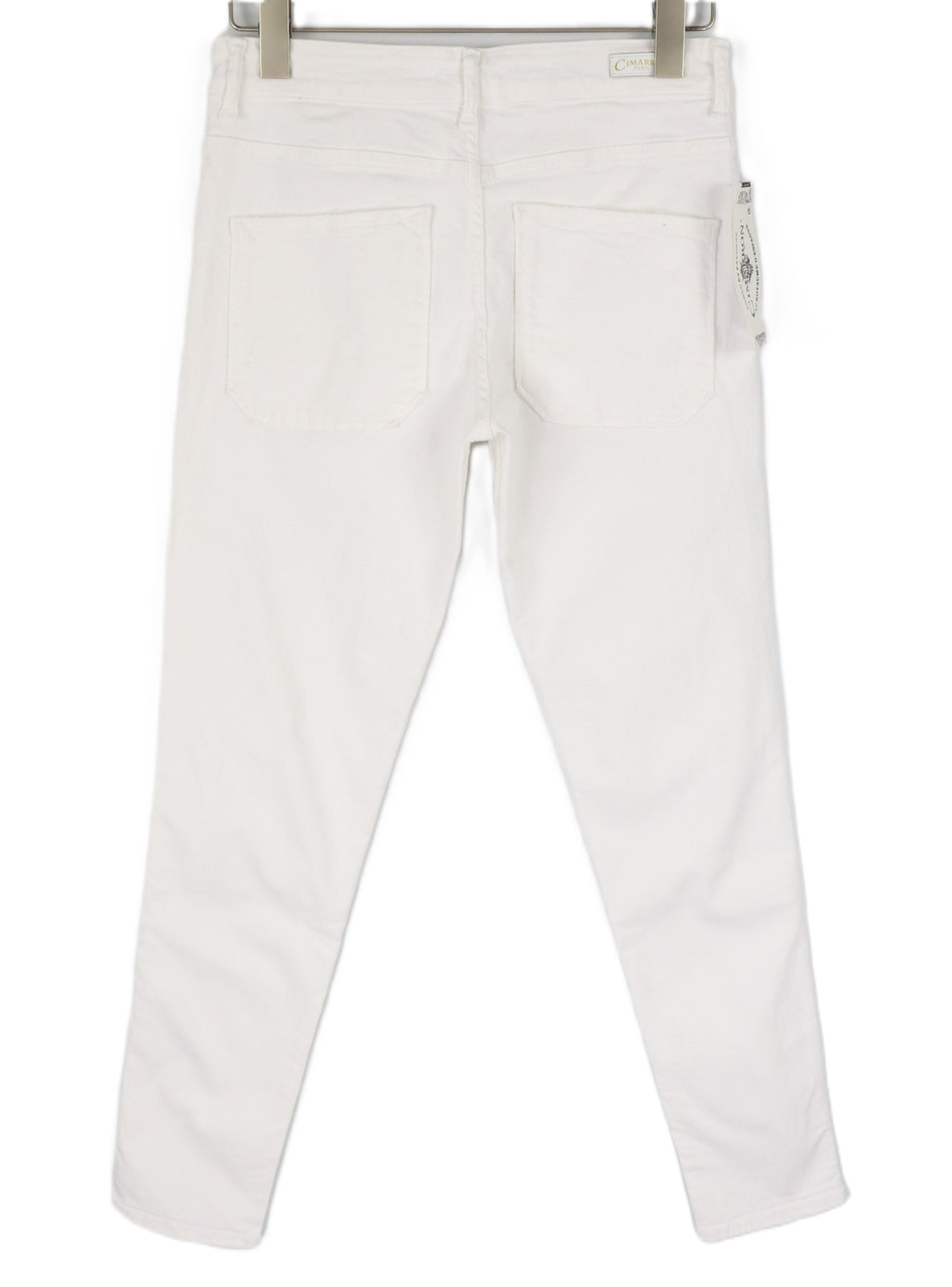 CIMARRON Claudie Women Trousers W25 White Slim Fit Cotton Stretch Casual