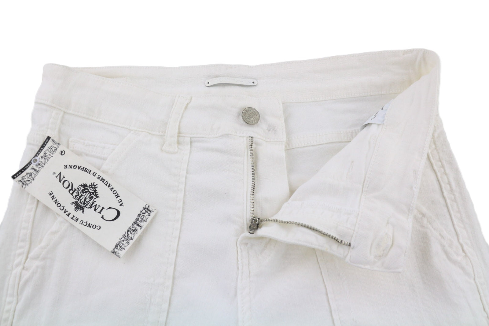 CIMARRON Claudie Women Trousers W25 White Slim Fit Cotton Stretch Casual