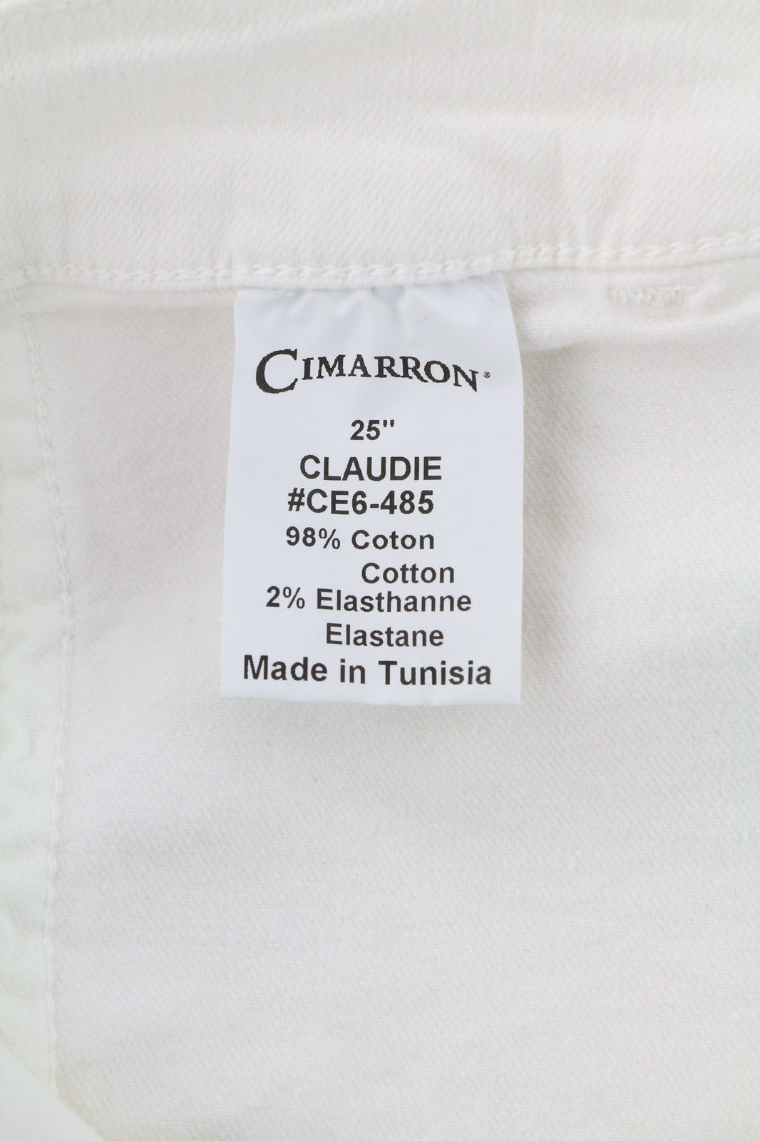 CIMARRON Claudie Women Trousers W25 White Slim Fit Cotton Stretch Casual