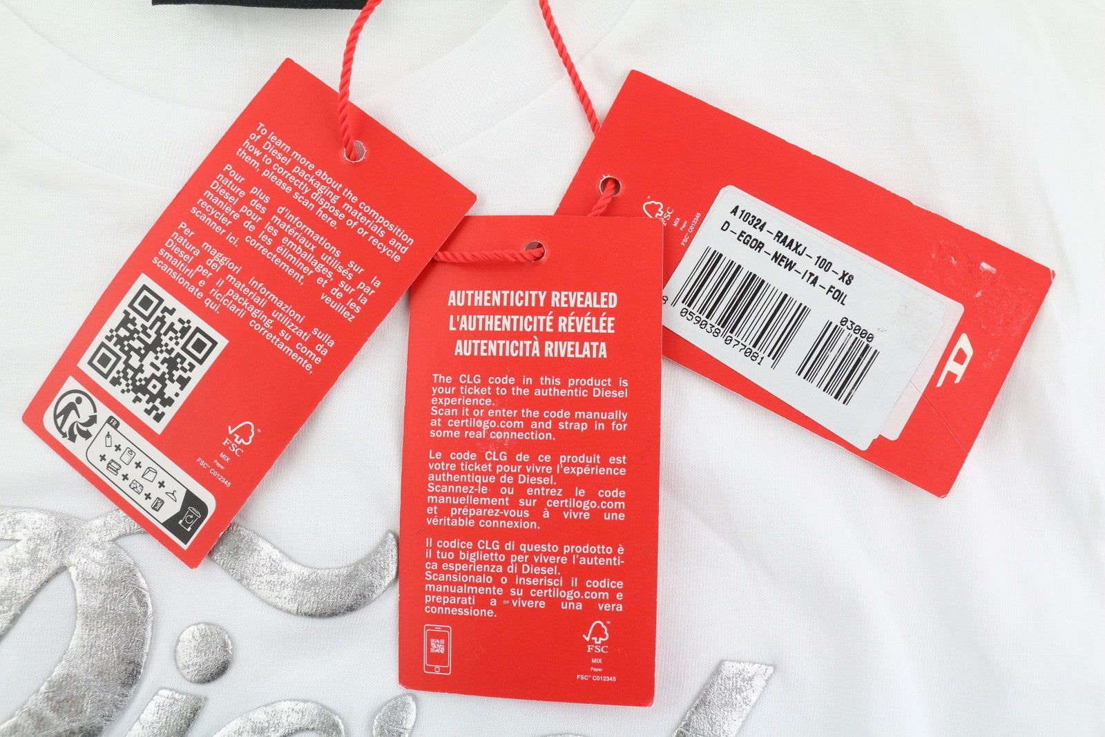 DIESEL D-Egor-New-Ita-Foil Women Dress XS White Short Sleeve Tricot Casual Mini