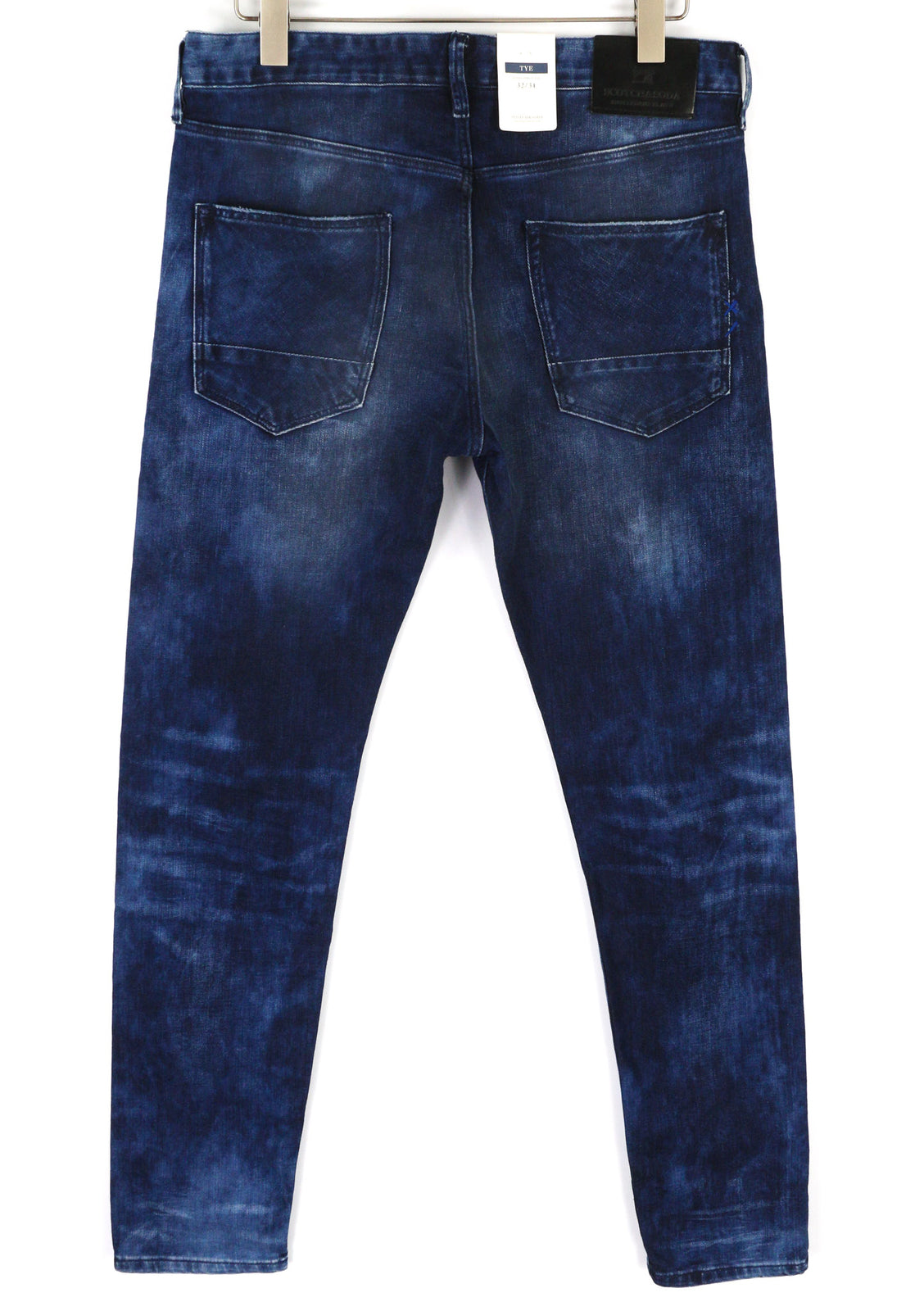 SCOTCH & SODA Tye Men Jeans W32/L34 Slim Carrot Fit Washed Blue Cotton Stretch