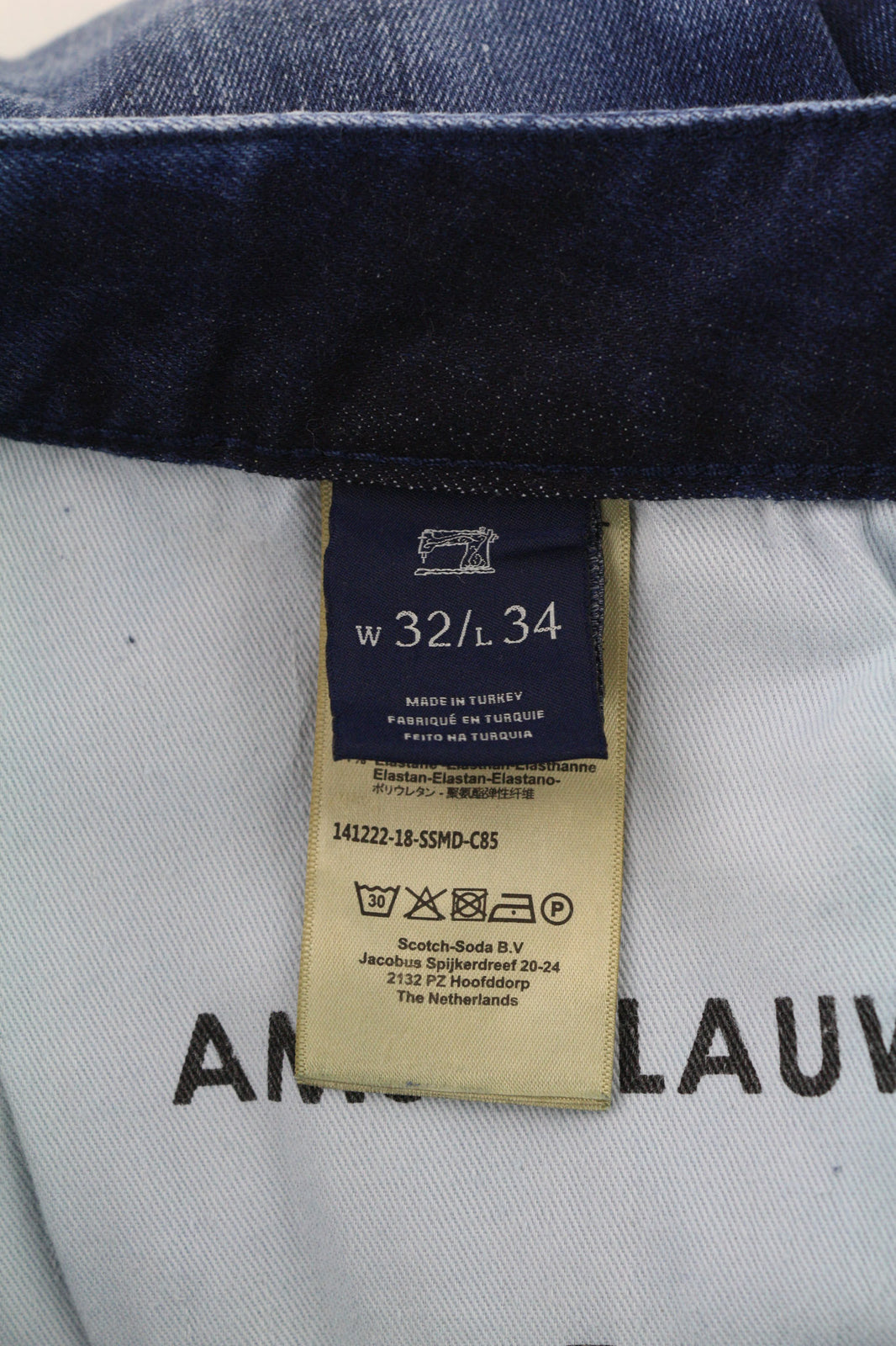 SCOTCH & SODA Tye Men Jeans W32/L34 Slim Carrot Fit Washed Blue Cotton Stretch