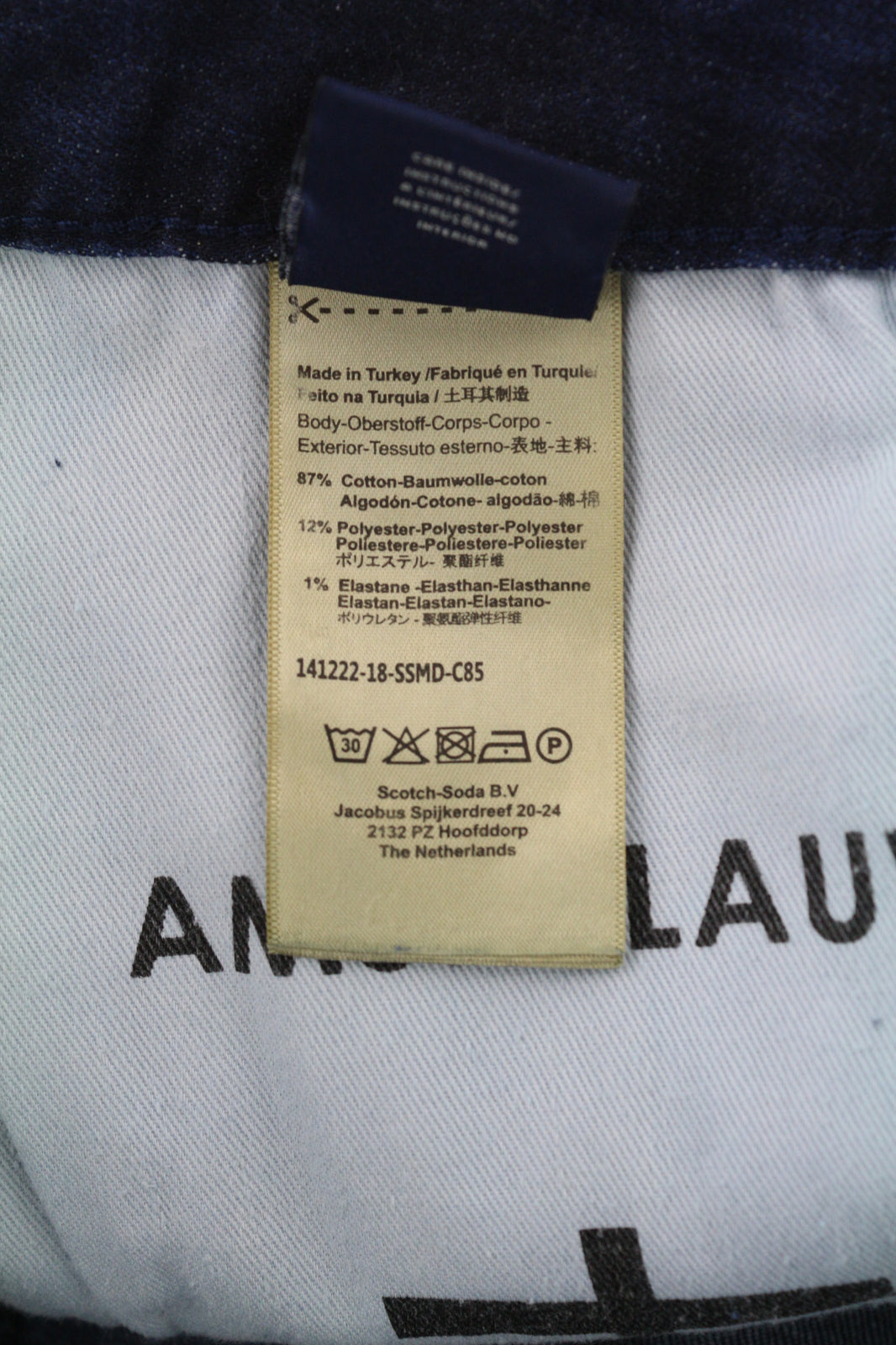 SCOTCH & SODA Tye Men Jeans W32/L34 Slim Carrot Fit Washed Blue Cotton Stretch