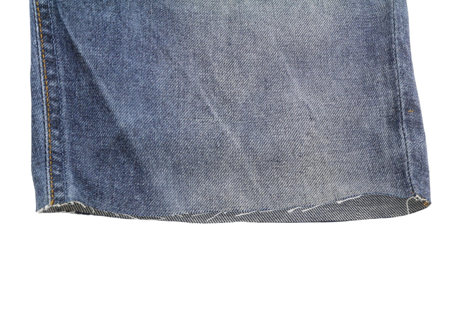 NUDIE JEANS Grim Tim Men Shorts W33 Washed Denim Blue Button Fly Cotton Turn Up