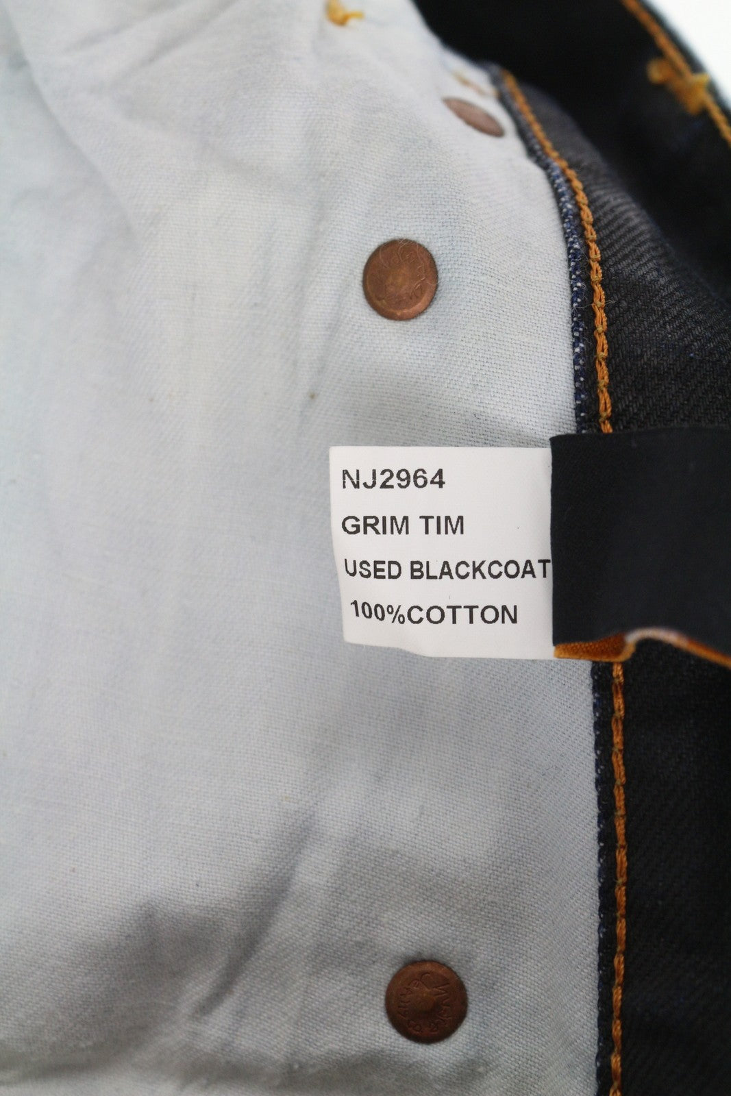 NUDIE JEANS Grim Tim Men Shorts W33 Washed Denim Blue Button Fly Cotton Turn Up