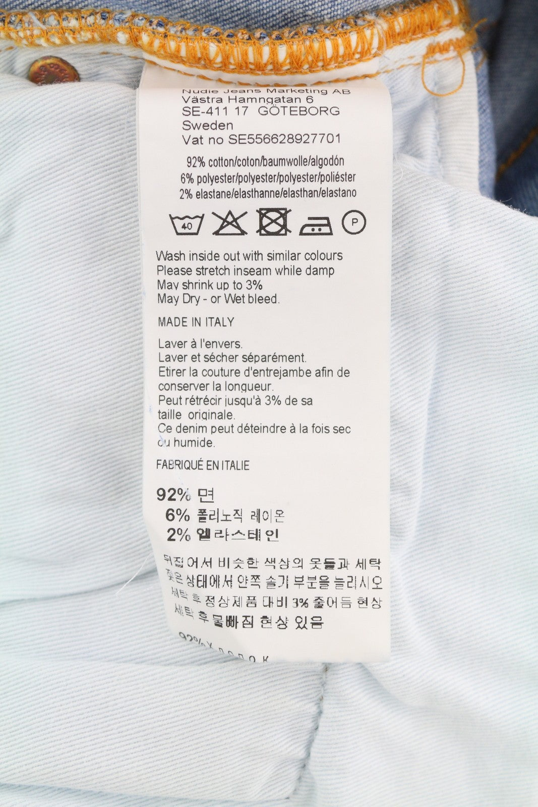 NUDIE JEANS Hightop Tilde Men Shorts W30 Washed Denim Blue Zip Turn Up Pockets