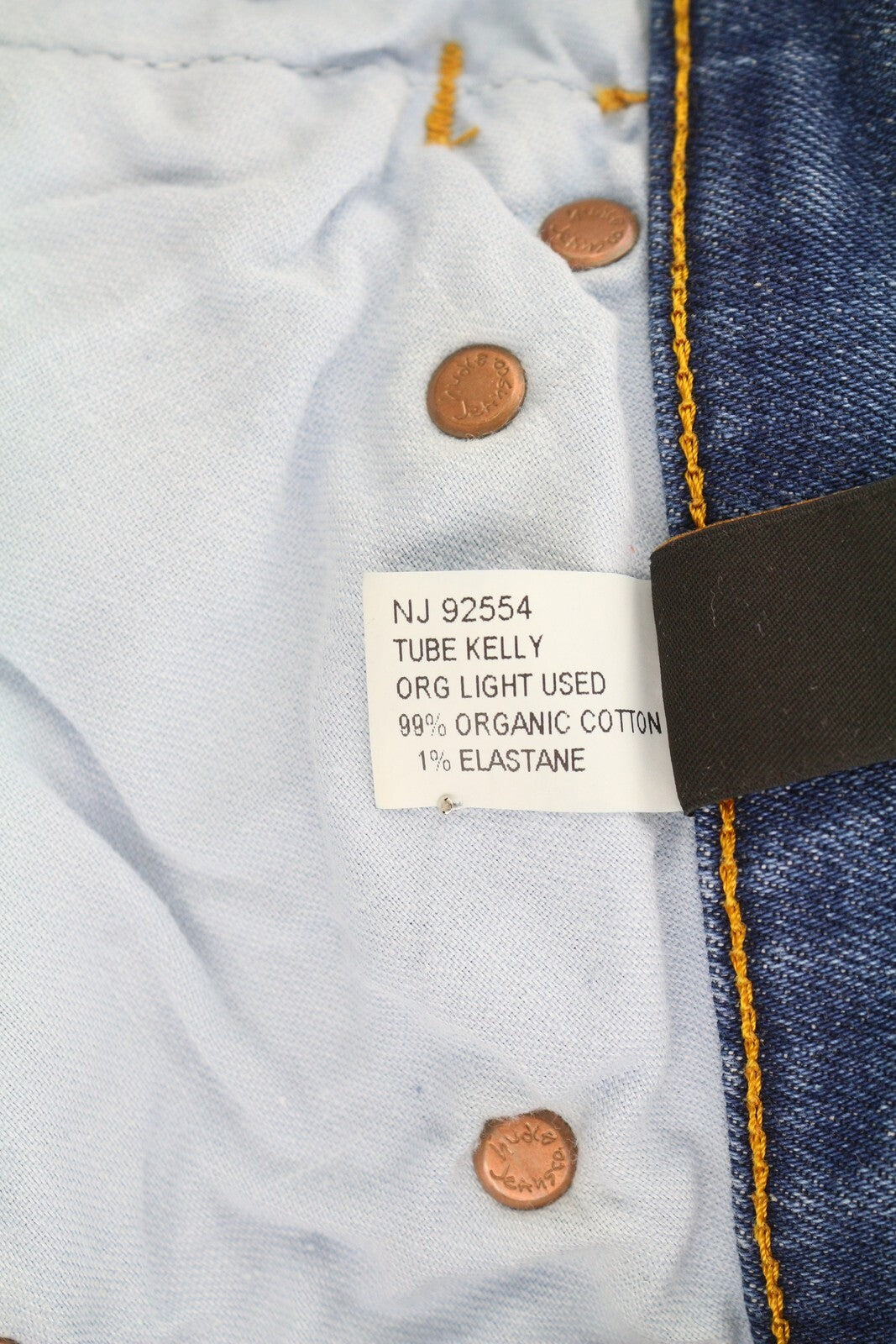 NUDIE JEANS Tube Kelly Men Shorts W28 Washed Denim Blue Zip Fly Organic Pockets