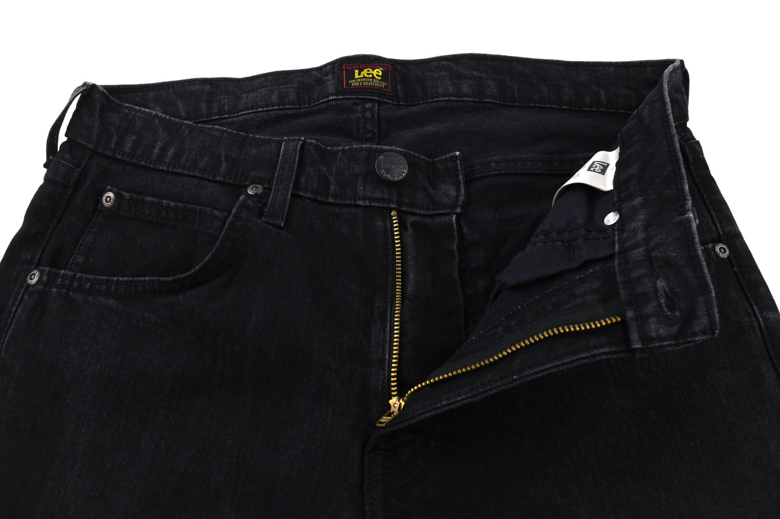 LEE Daren Men Jeans W30/L32 Straight Fit Black Cotton Stretch Washed 5-Pocket